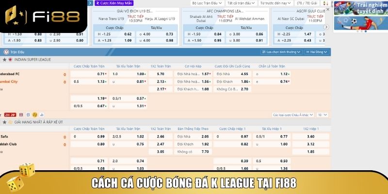 Chi tiết cách cá cược bóng đá K League tại nhà cái Fi88