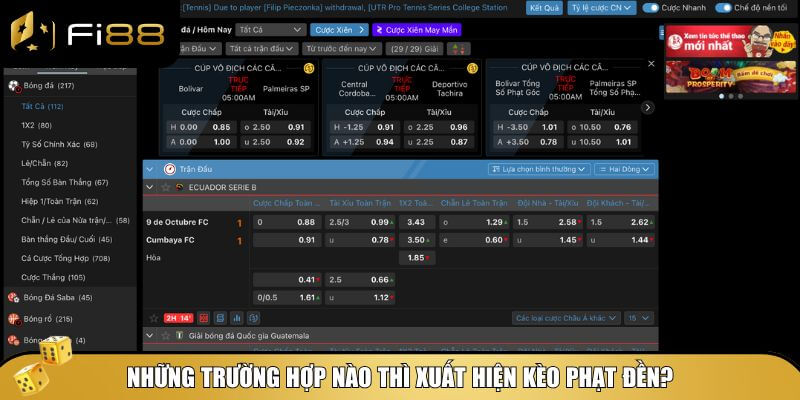 Trường hợp nào xuất hiện kèo phạt đền