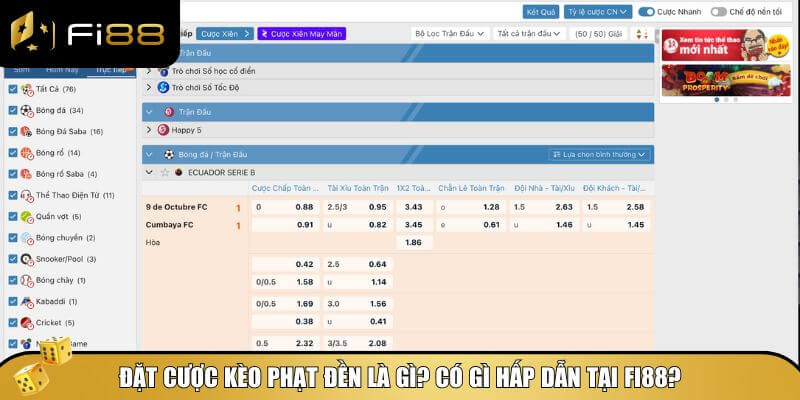 Tìm hiểu về đặt cược kèo phạt đền